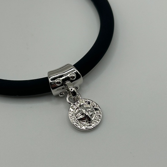 Marc by Marc Jacobs Black Silicone Bracelet with Silver Charm - Picture 3 of 3